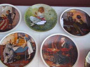 lot 156 image: Norman Rockwell decorative plates  QTY 5