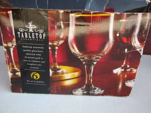 lot 158 image: tabletop  wine glasses  qty 6