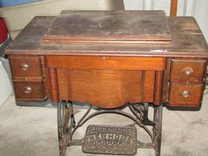 lot 183 image: singer sewing table sewing machine no included