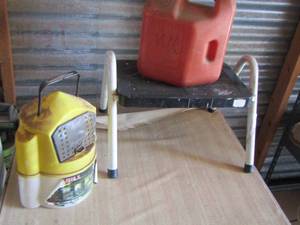 lot 221 image: gas can - minnow bucket- step stool