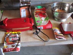 lot 228 image: Red Copper Chef kitchen lot plus