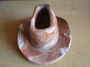 lot 247 image: mini clay shaped western hat dcor only