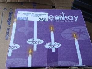 lot 268 image: white candle sticks new in box