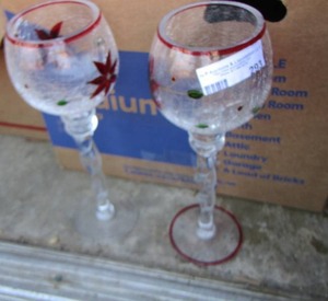 lot 293 image: 2 large very tall candle holders