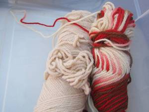lot 309 image: hand made table runners qty 2 with extra materials