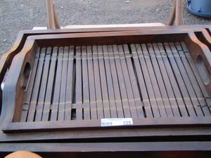 lot 328 image: wooden trays handled