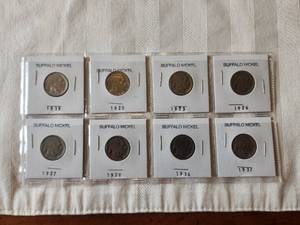 lot 36 image: Selection of Buffalo Nickels - 1919, 1920, 1923, 1926, 1927, 1928, 1936, 1937