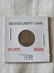 lot 85 image: 188 Seated Liberty Dime - silver - rare