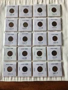 lot 159 image: Generous selection of wheat pennies