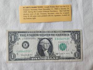 lot 199 image: 1963-B scarce Barr Note
