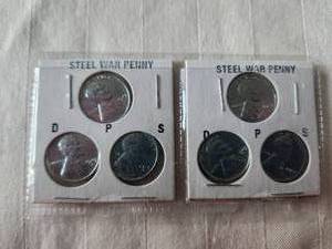lot 204 image: 1943 Steel warwheat pennies - D, P, and S mints - Qty 2