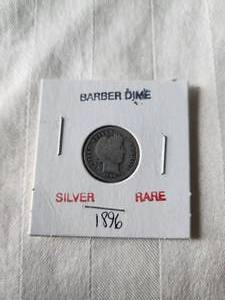 lot 208 image: 1896 Barber Dime - silver - rare