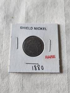 lot 216 image: 1880 Shield Nickel - rare