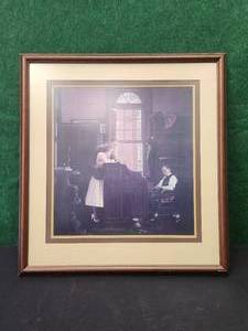 lot 41 image: Framed and Matted Norman Rockwell Print - Marriage License - 25 x 26