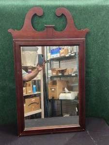lot 75 image: Wood framed mirror