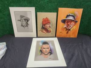 lot 115 image: Selection of artwork by Texas artist Johnny Mahto Hogue