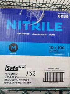 lot 132 image: Box of Nitrile exam grade gloves - Toal 1000 gloves - M - great for projects, art, etc...