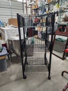 lot 94 image: Double sided 3-tier basket stand