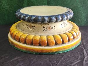 lot 225 image: Hand painted Italian made plant - vase stand - also makes great planter for succulent plamts