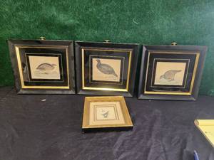 lot 244 image: Selection of framed bird artwork