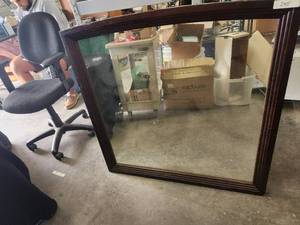 lot 245 image: Large wood framed mirror