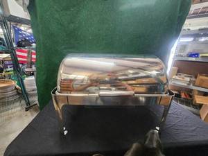 lot 299 image: Stainless steel Rolltop food warmer