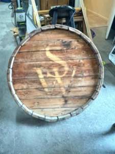 lot 98 image: Large wine barrel top