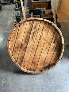 lot 87 image: Large wine barrel top section