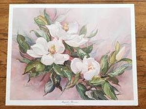 lot 34 image: Ready for your frame - Magnolia Blossoms - limited Edition Print - Artist Barbara Mock - 20 x 25 (G)