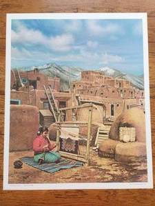 lot 49 image: Ready for your frame - Pueblo - limited Edition Print - Artist C.W. Vittitow - 19 by 23  (J)