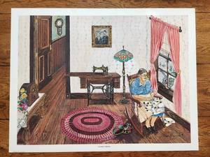 lot 79 image: Ready for your frame - Granny Stitches - limited Edition Print - Artist Kaye Biggerstaff - signed and numbered -214 of 500 - 20 by 26 - (P)