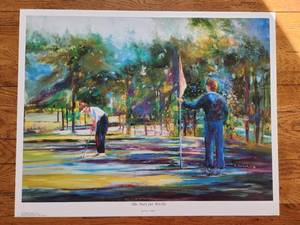 lot 89 image: Ready for your frame - The Putt for Birdie - limited Edition Print - Artist Vivian Weller - 20 by 26 - (R)