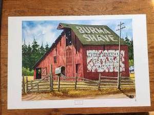 lot 104 image: Ready for your frame - The Red Barn - limited Edition Print - Artist Alfred Owles - 23 by 35 - (U)