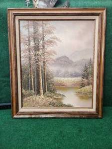 lot 47 image: Original framed artwork on canvass