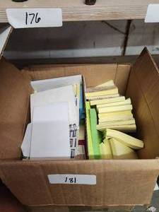 lot 181 image: Box of sticky note pads - office supplies