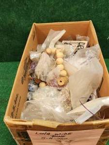 lot 219 image: Box of various metal, wood, glass beads and charms for jewelry making and crafts