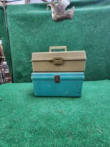 lot 235 image: Selection of 2 tackle boxes with contents - fishing lures and more...