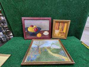 lot 248 image: Selection of original paintings - framed
