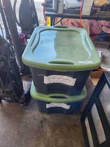 lot 167 image: 2 bins of holiday decorations