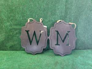 lot 357 image: Metal letter signs from Kirklands - W & M