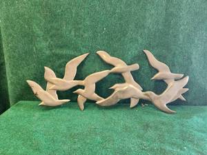 lot 350 image: Brass birds wall art