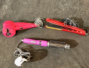 lot 101 image: Lot of Three (3) Hair Straighteners &amp Curlers - Including K-Pak Professional RECONSTRX Vapor Iron