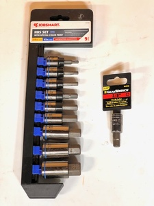 lot 35 image: Jobsmart 9 piece HBS Metric set 38 In Drive-12 In Drive Tools &amp GearWrench 38 Drive Hex Bit Socket