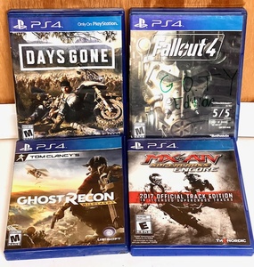 lot 29 image: Four (4) PlayStation 4 Games - Including DaysGone, Fallout4,Ghost Recon Wildlands, &amp MX vs ATV Supercross Encore