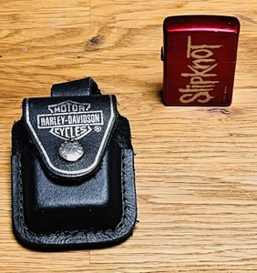 lot 67 image: 2015 Slipknot Zippo W Harley-Davidson Zippo Belt Pouch