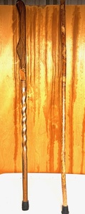 lot 70 image: Two (2) Wooden HikingWalking StaffsSticks - Including Brazos Walking Stick