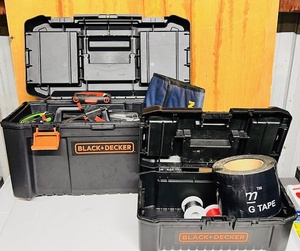 lot 71 image: Two (2) Black &amp Decker Tool Boxes WContents