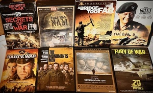 lot 244 image: Eight (8) WWII &amp Vietnam War DVDs - Including Green Berets, A Bridge too Far, &amp Saving Private Ryan