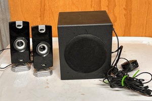 lot 80 image: Cyber Acoustics Amplified 2.1 Speaker System  26 Watts &nbsp Model CA-3080CA-3090