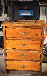 lot 86 image: 24 2020&nbspINSIGNIA LED TV Model #NS-24D310NA21 &amp Heavy Built Real Wood Chest of Drawers